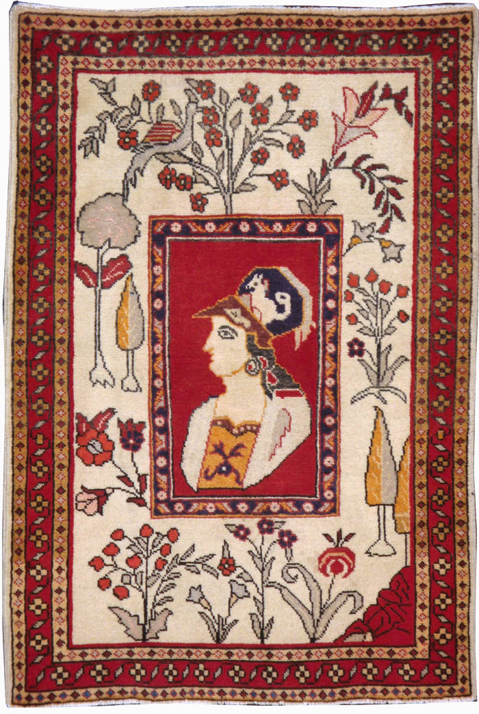 Vintage Persian Tabriz Pictorial Rug (Pair: 2 of 2), No.11850 - Galerie Shabab