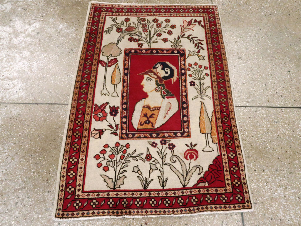 Vintage Persian Tabriz Pictorial Rug (Pair: 2 of 2), No.11850 - Galerie Shabab