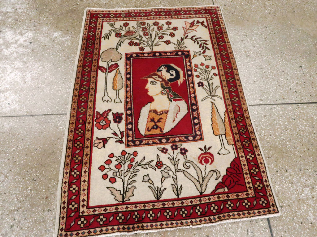 Vintage Persian Tabriz Pictorial Rug (Pair: 2 of 2), No.11850 - Galerie Shabab
