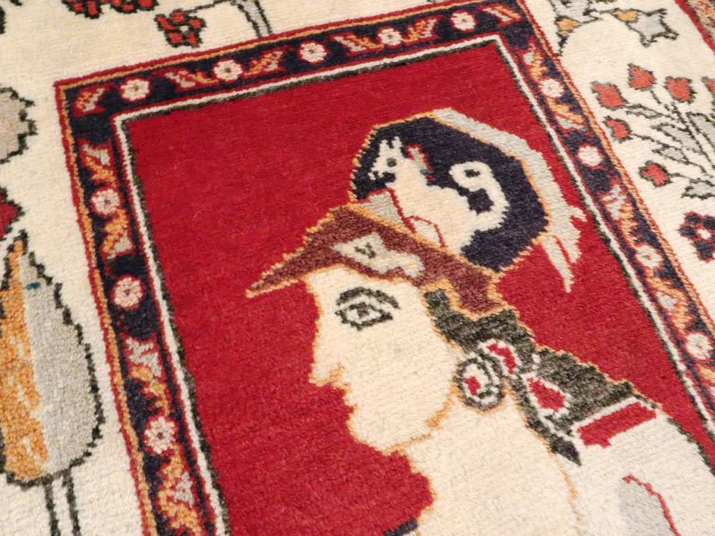Vintage Persian Tabriz Pictorial Rug (Pair: 2 of 2), No.11850 - Galerie Shabab
