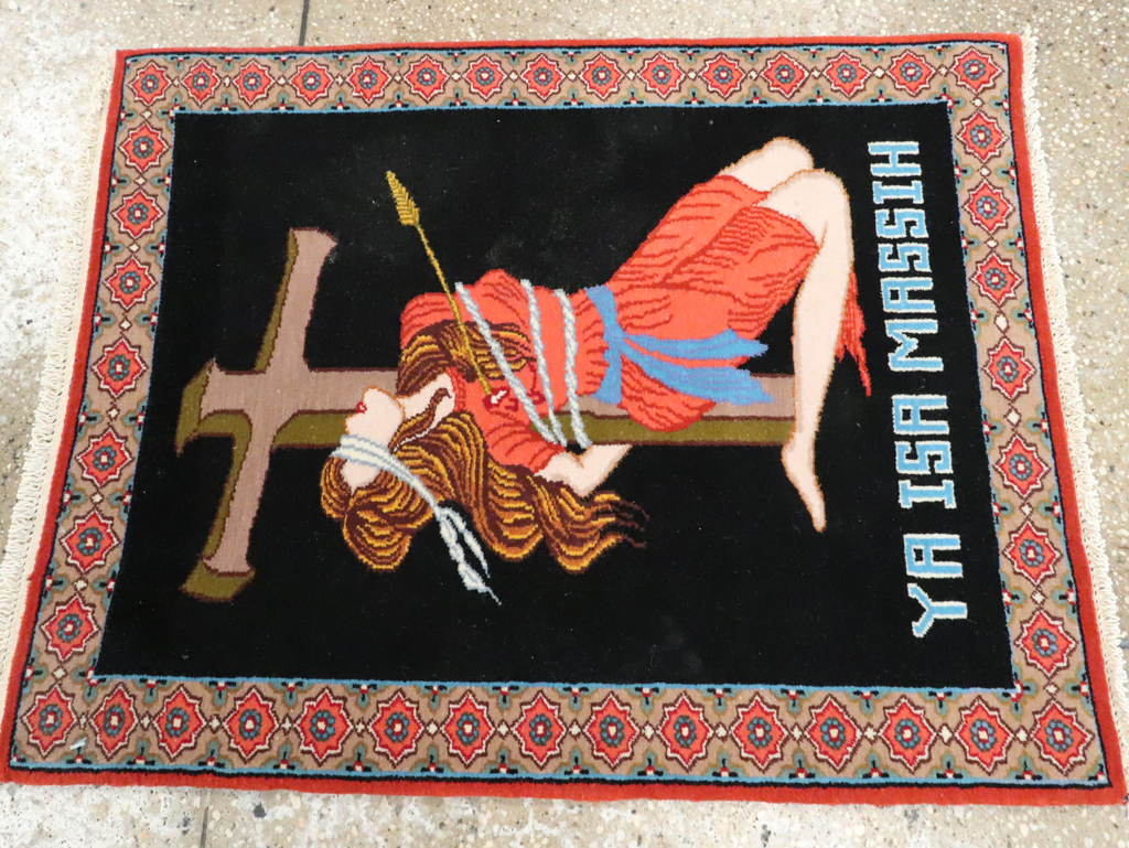 Vintage Persian Tabriz Pictorial Rug (Pair: 1 of 2), No.11853 - Galerie Shabab