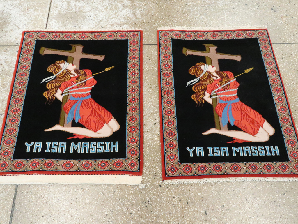 Vintage Persian Tabriz Pictorial Rug (Pair: 1 of 2), No.11853 - Galerie Shabab