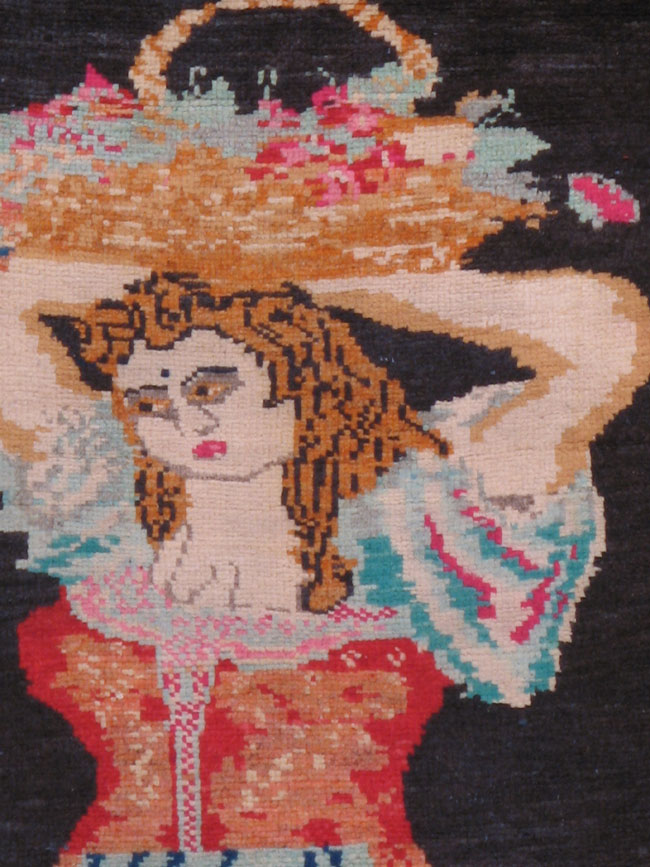 Vintage Caucasian Pictorial Rug, No.11854 - Galerie Shabab