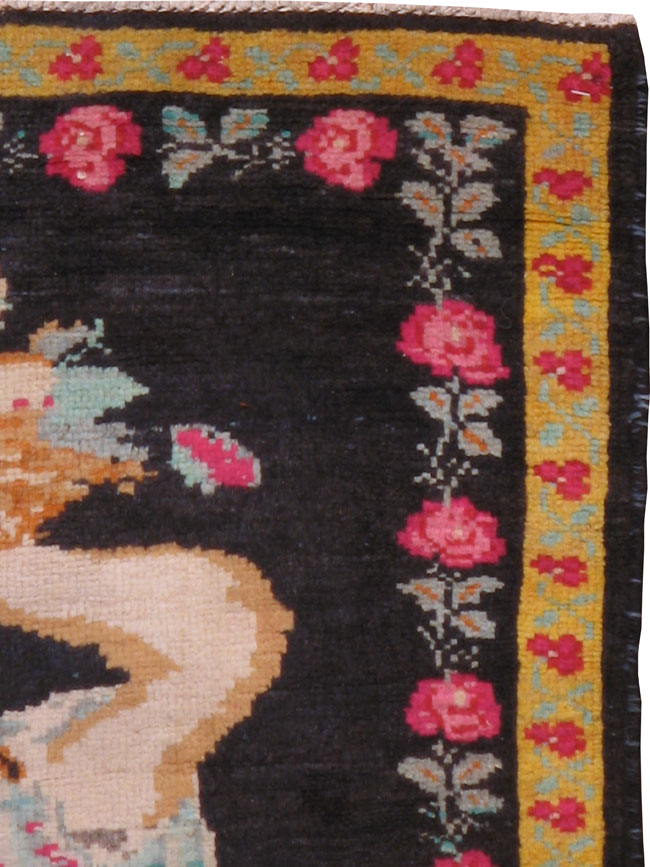 Vintage Caucasian Pictorial Rug, No.11854 - Galerie Shabab