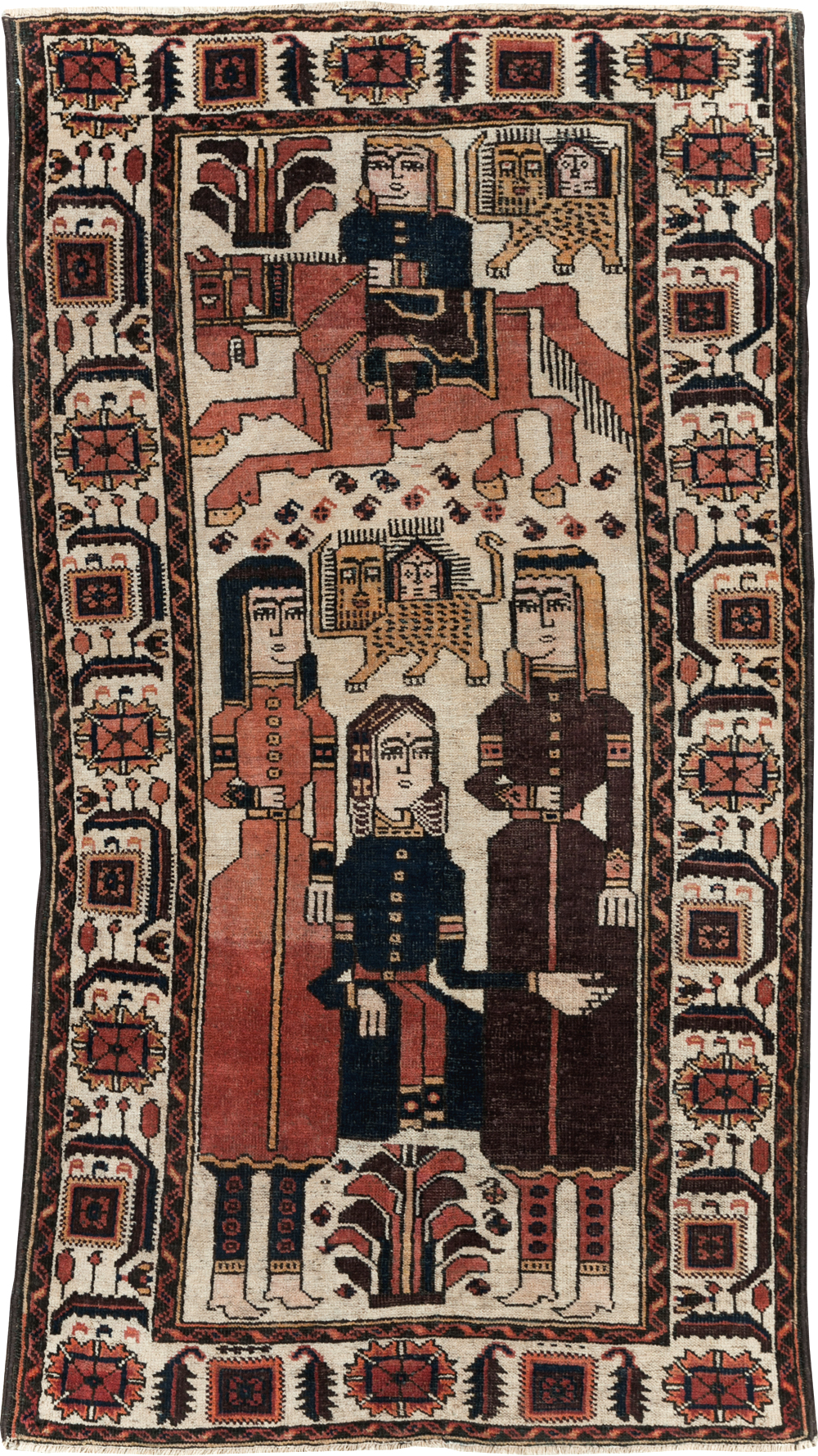 Vintage Persian Pictorial Bakhtiari Rug, No.11856 - Galerie Shabab