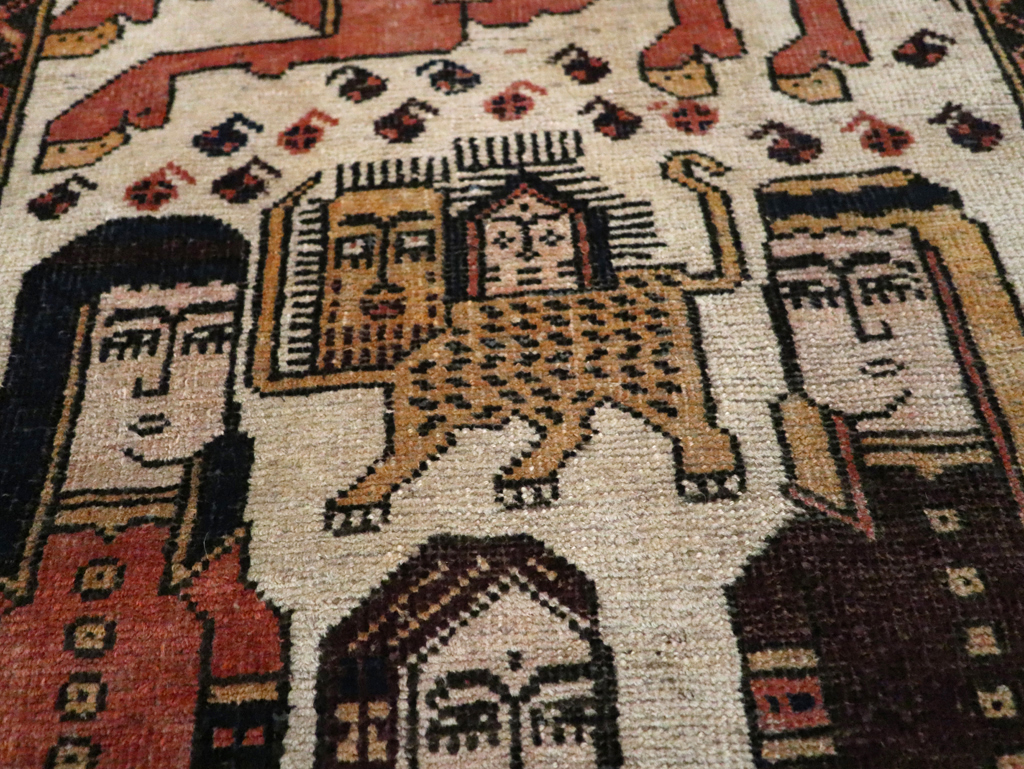 Vintage Persian Pictorial Bakhtiari Rug, No.11856 - Galerie Shabab