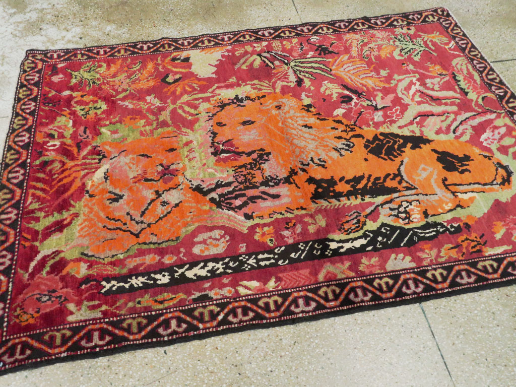 Antique Caucasian Karabagh Pictorial Rug, No.11857 - Galerie Shabab