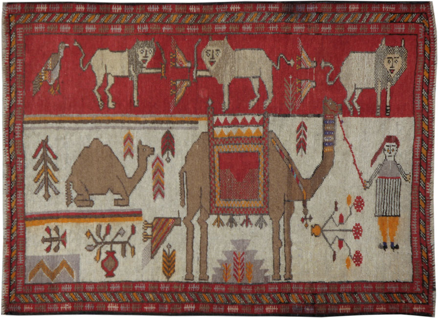 Antique Persian Baluch Pictorial Rug, No.11858 - Galerie Shabab
