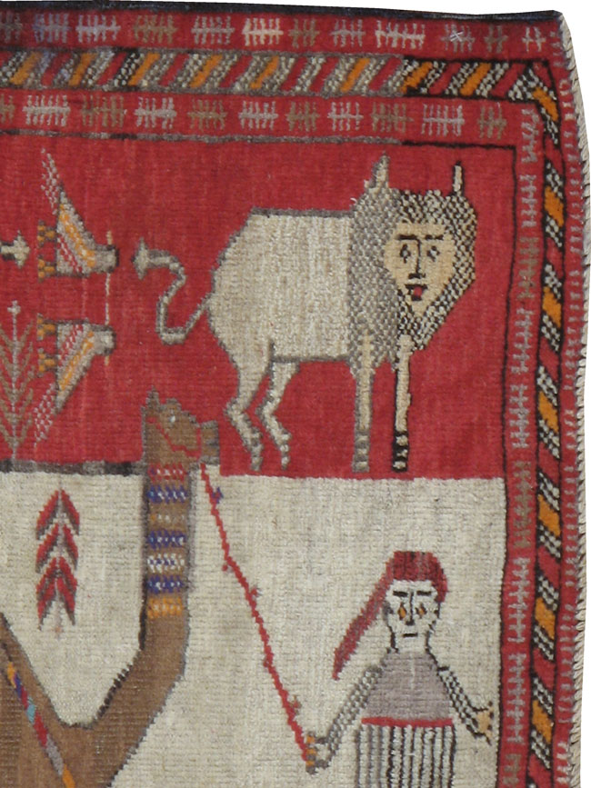 Antique Persian Baluch Pictorial Rug, No.11858 - Galerie Shabab
