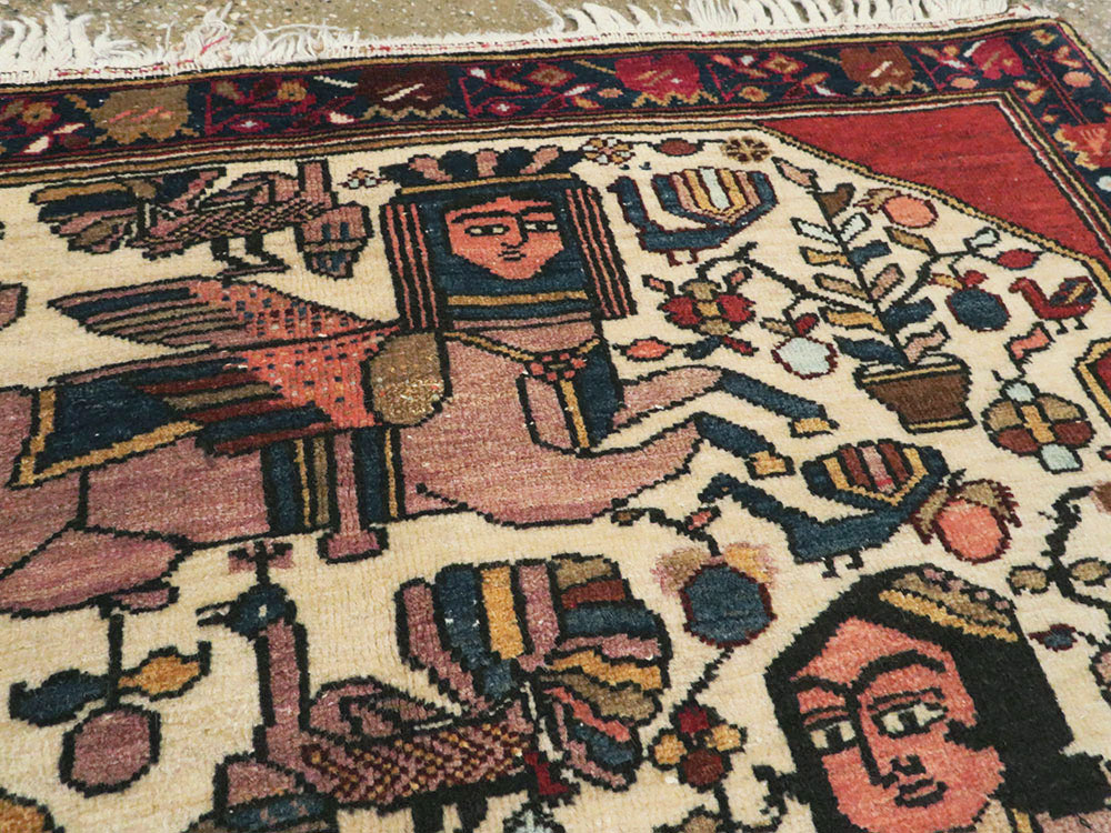 Vintage Persian Bakhtiari Pictorial Rug, No.11862 - Galerie Shabab