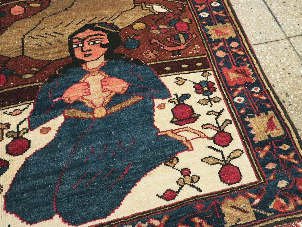 Vintage Persian Bakhtiari Pictorial Rug, No.11862 - Galerie Shabab