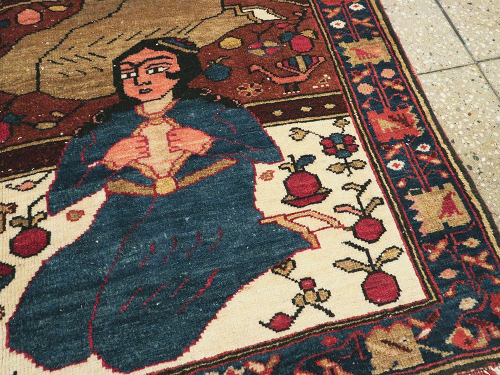 Vintage Persian Bakhtiari Pictorial Rug, No.11862 - Galerie Shabab