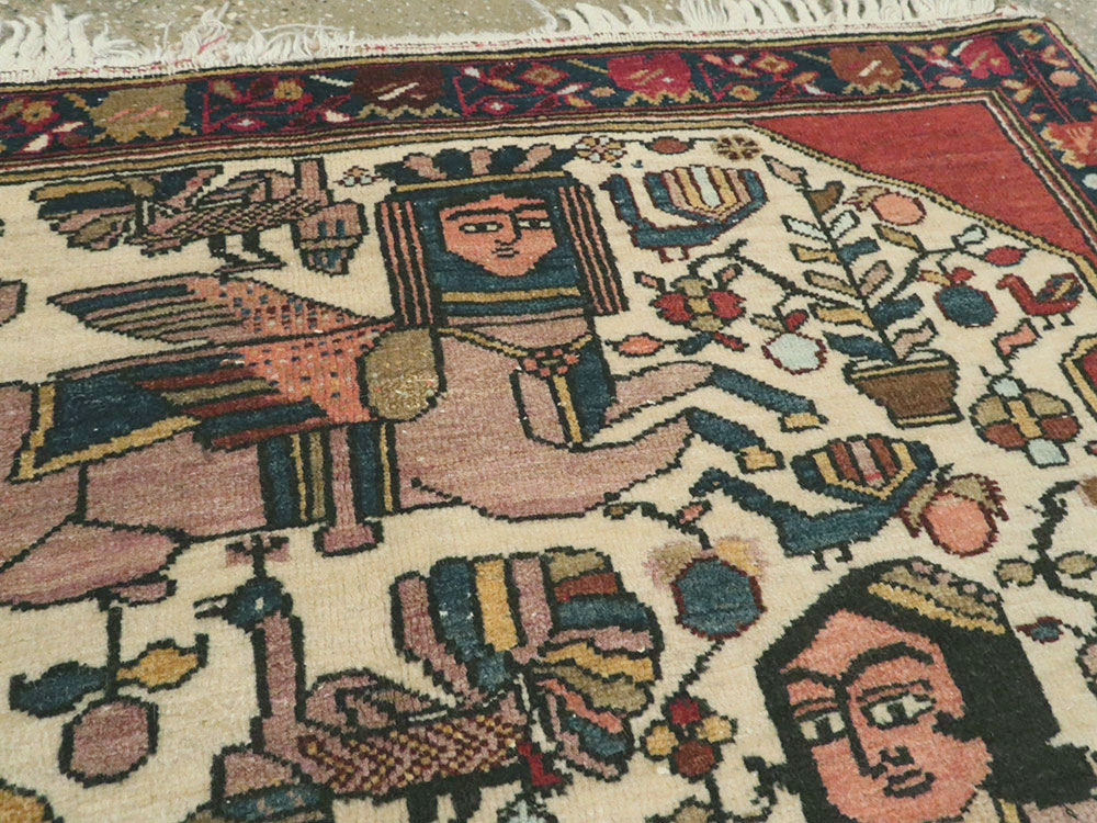 Vintage Persian Bakhtiari Pictorial Rug, No.11862 - Galerie Shabab