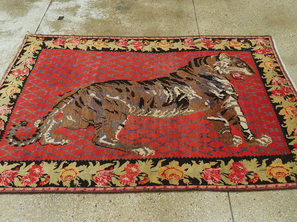 Antique Caucasian Karabagh Pictorial Rug, No.11863 - Galerie Shabab