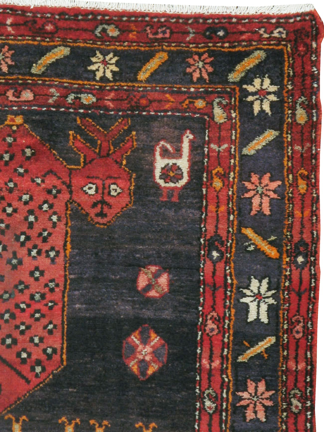 Vintage Persian Kurdish Pictorial Rug, No.11872 - Galerie Shabab