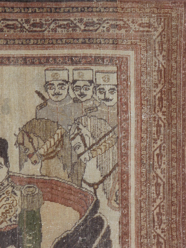 Antique Persian Tabriz Pictorial Rug, No.11873 - Galerie Shabab