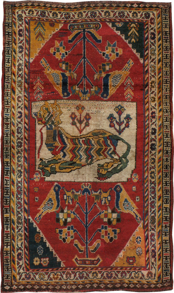 Antique Gabbeh Pictorial Rug, No.11874 - Galerie Shabab