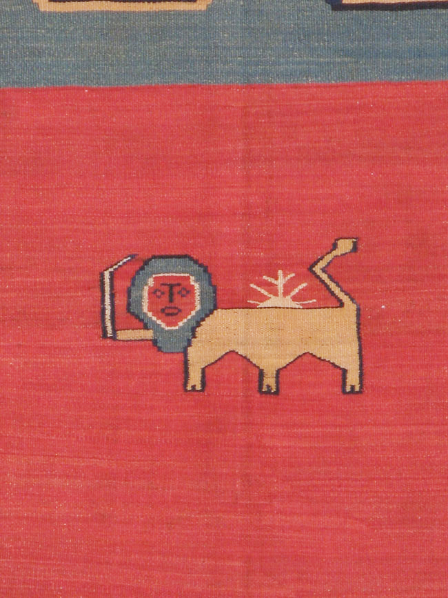 Antique Persian Flatweave Kilim Pictorial Rug, No.11875 - Galerie Shabab