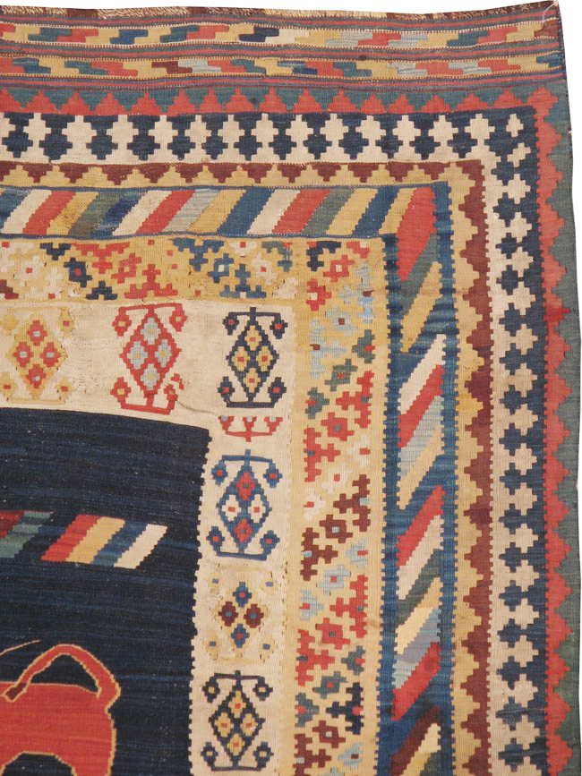 Antique Persian Flatweave Kilim Pictorial Rug, No.11875 - Galerie Shabab