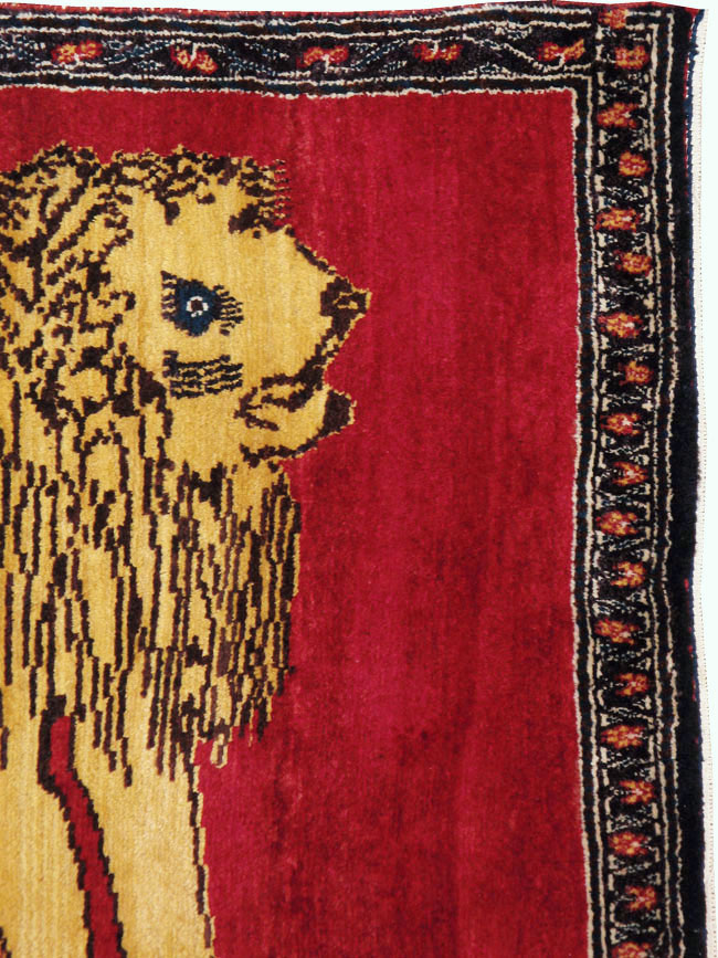 Vintage Persian Gabbeh Pictorial Rug, No.11876 - Galerie Shabab