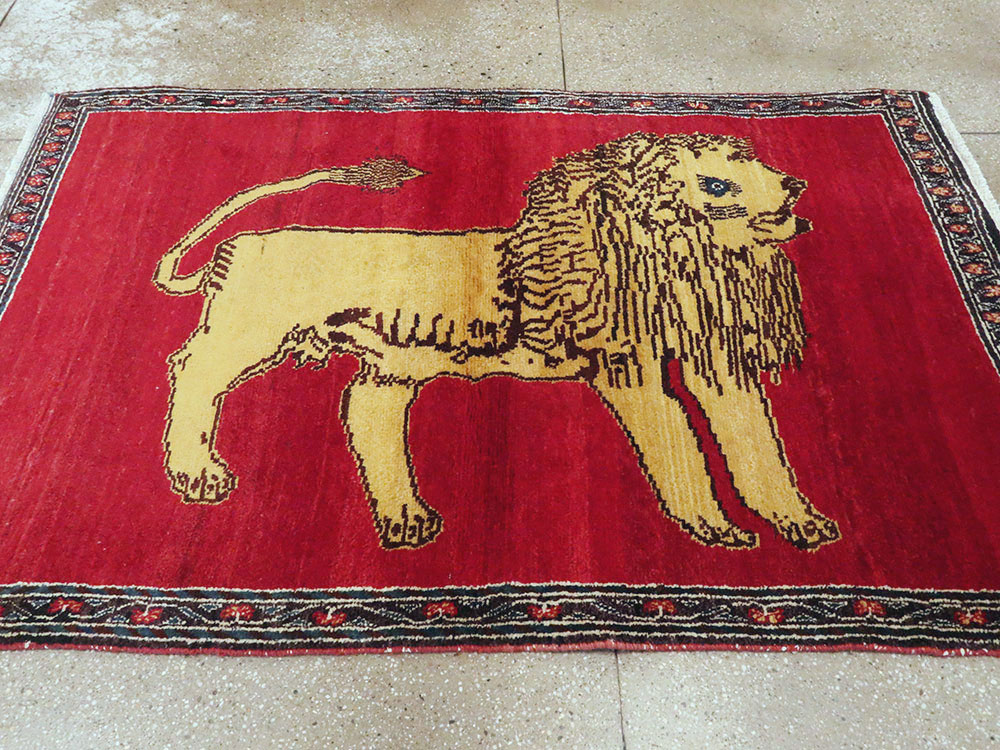 Vintage Persian Gabbeh Pictorial Rug, No.11876 - Galerie Shabab