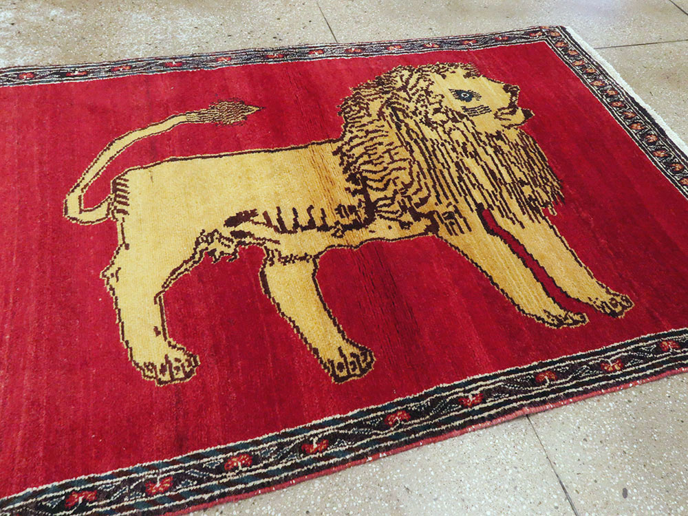 Vintage Persian Gabbeh Pictorial Rug, No.11876 - Galerie Shabab