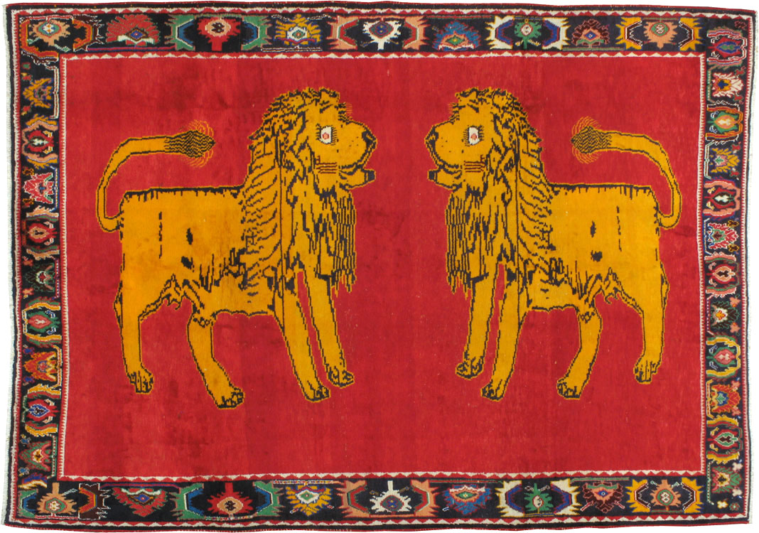 Vintage Persian Gabbeh Pictorial Rug, No.11882 - Galerie Shabab