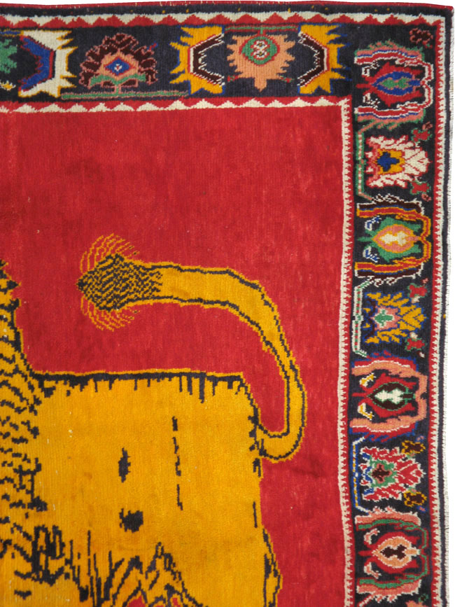 Vintage Persian Gabbeh Pictorial Rug, No.11882 - Galerie Shabab