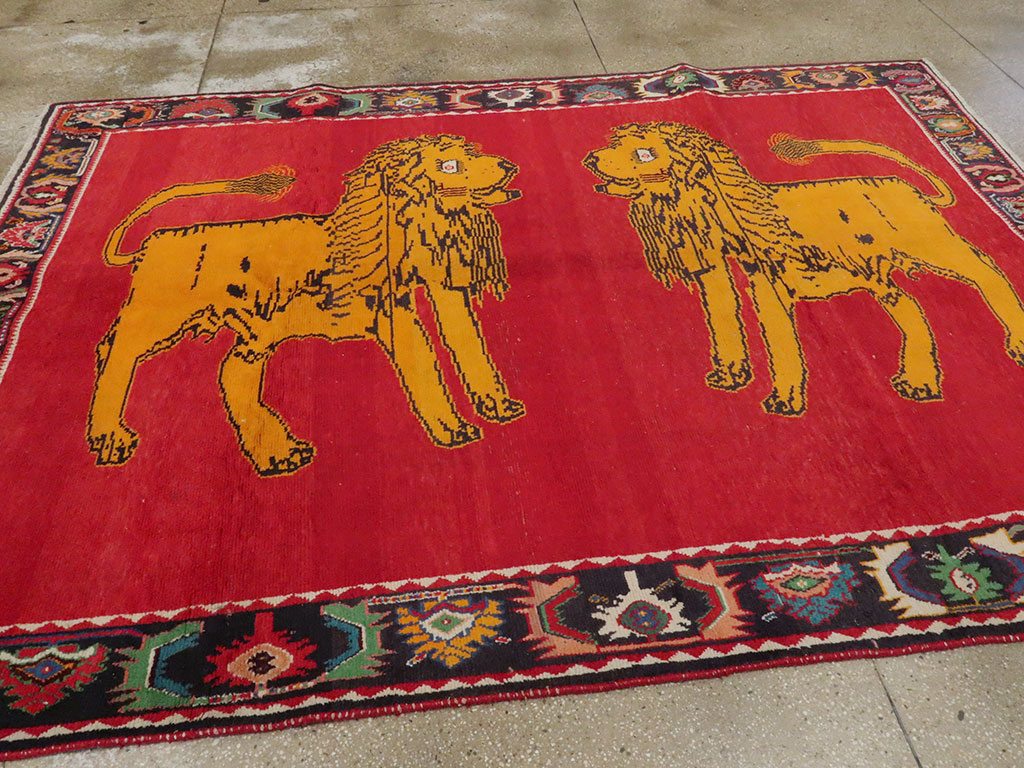 Vintage Persian Gabbeh Pictorial Rug, No.11882 - Galerie Shabab