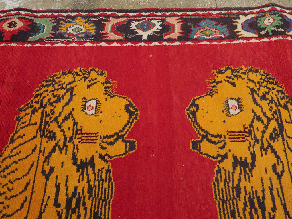 Vintage Persian Gabbeh Pictorial Rug, No.11882 - Galerie Shabab