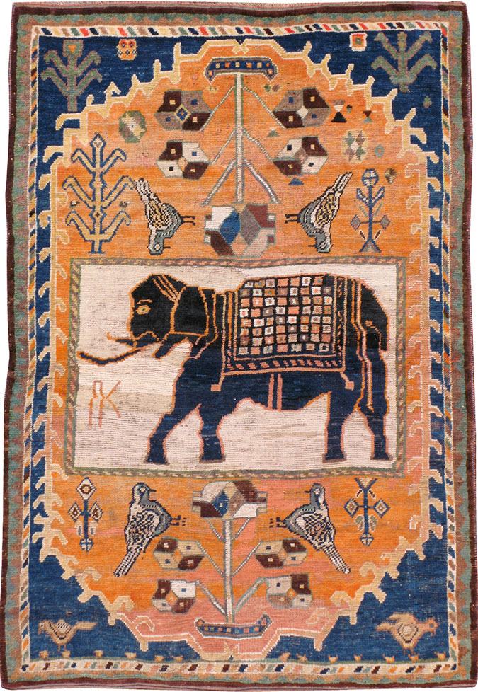 Antique Pictorial Gabbeh Rug, No.11902 - Galerie Shabab