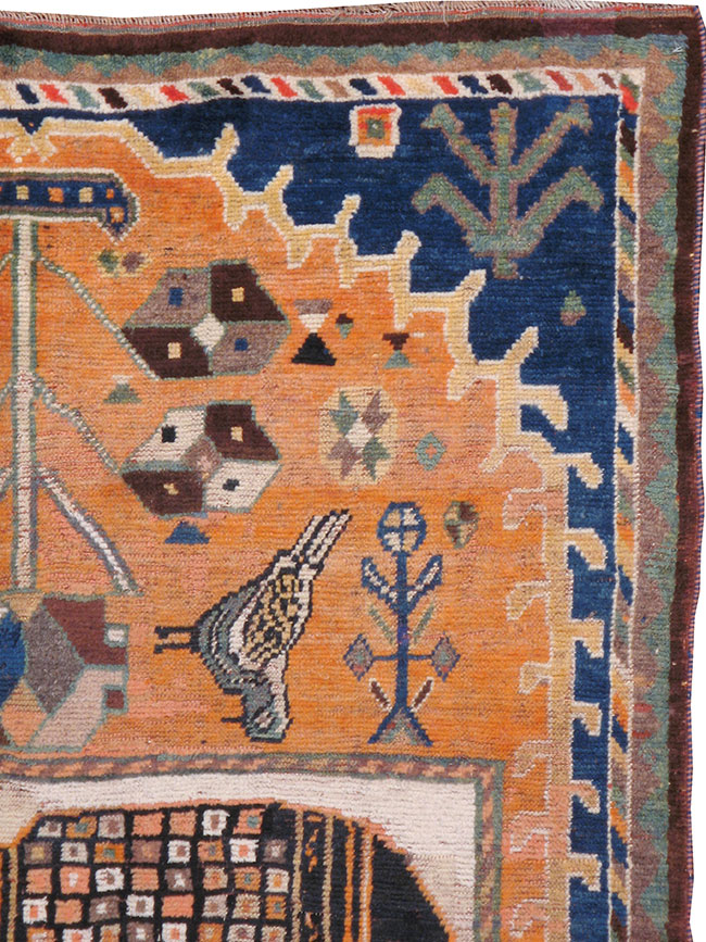 Antique Pictorial Gabbeh Rug, No.11902 - Galerie Shabab