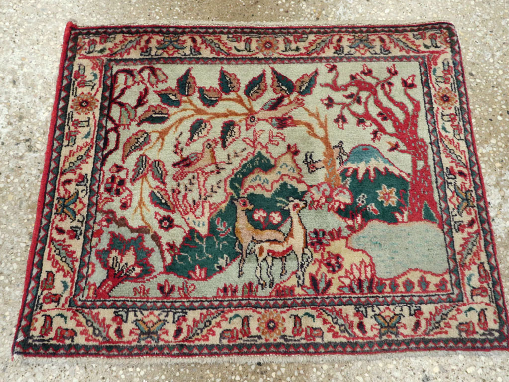 Vintage Persian Tabriz Pictorial Rug (Pair: 2 of 2), No.11915 - Galerie Shabab