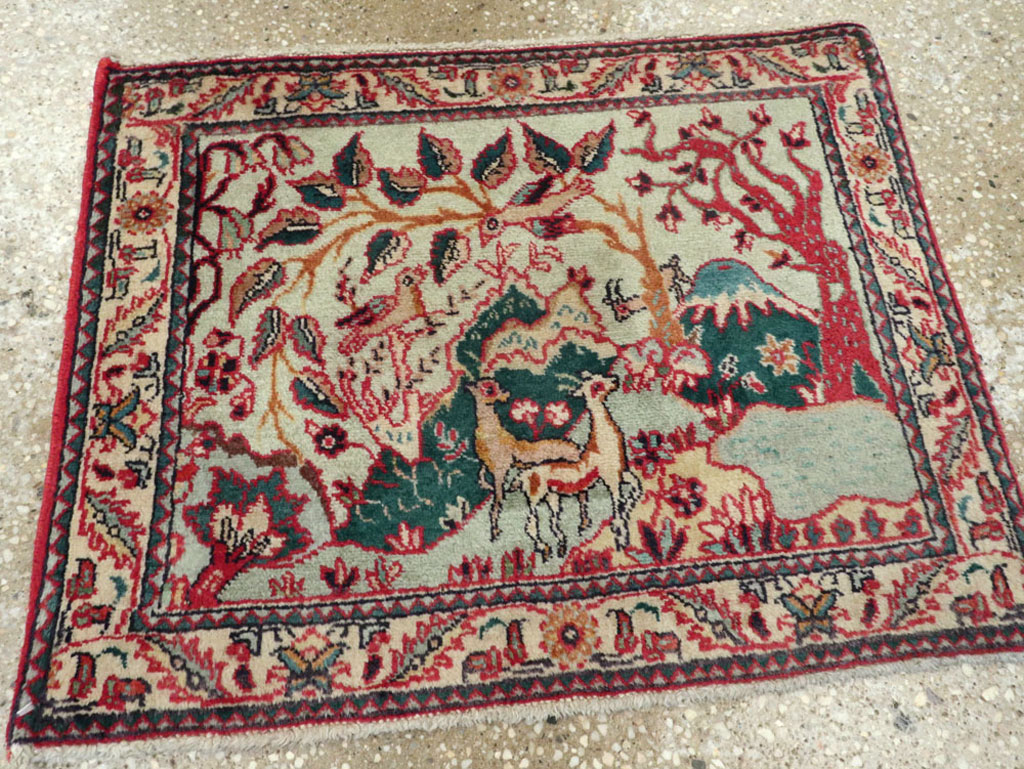 Vintage Persian Tabriz Pictorial Rug (Pair: 2 of 2), No.11915 - Galerie Shabab