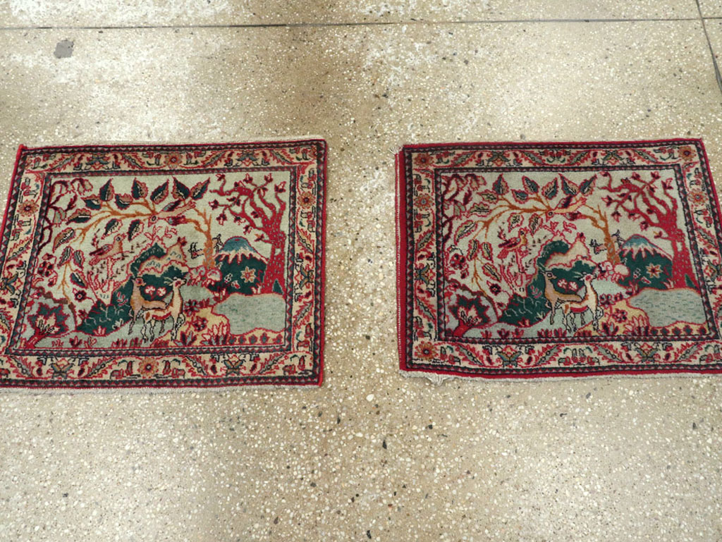 Vintage Persian Tabriz Pictorial Rug (Pair: 2 of 2), No.11915 - Galerie Shabab