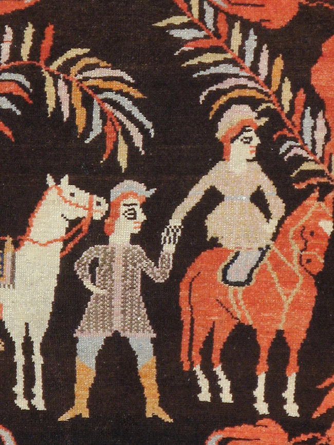 Antique Persian Senneh Malayer Pictorial Rug, No.11916 - Galerie Shabab