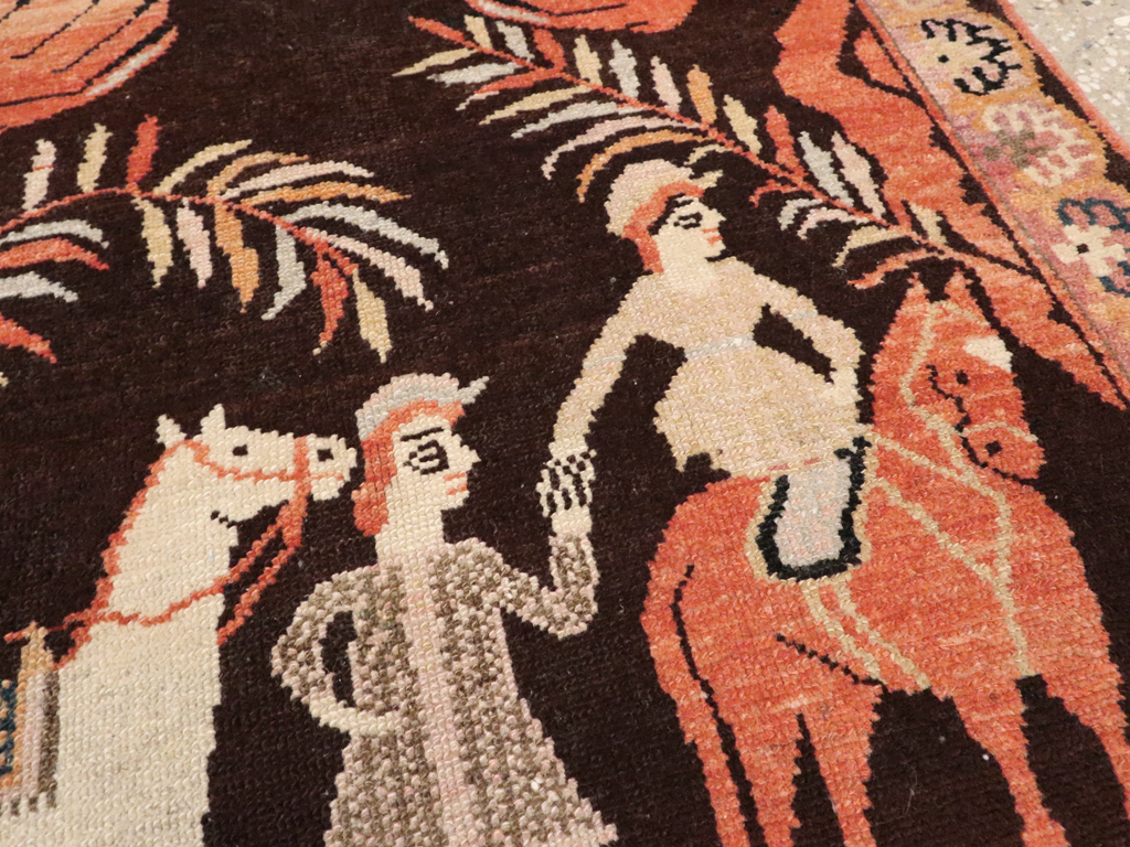 Antique Persian Senneh Malayer Pictorial Rug, No.11916 - Galerie Shabab