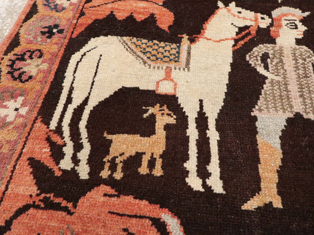 Antique Persian Senneh Malayer Pictorial Rug, No.11916 - Galerie Shabab