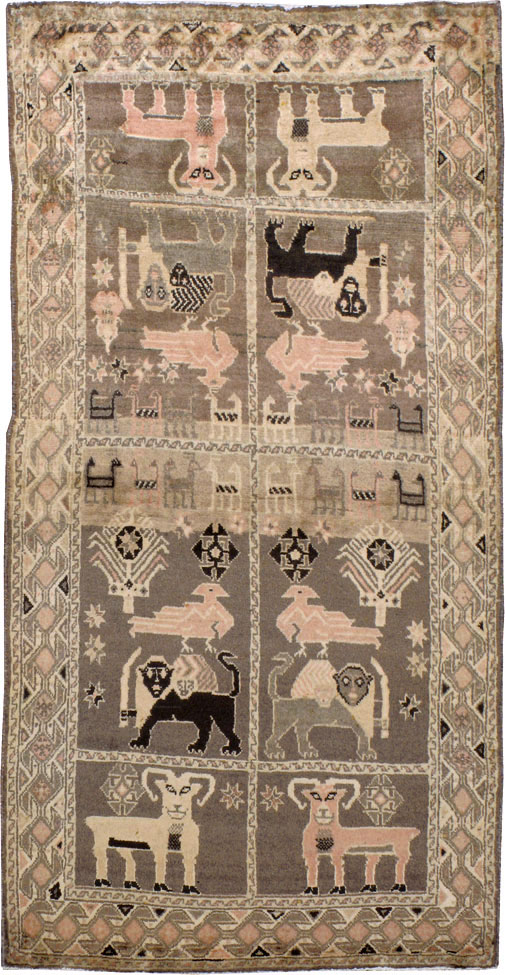 Vintage Gabbeh Pictorial Rug, No.11947 - Galerie Shabab