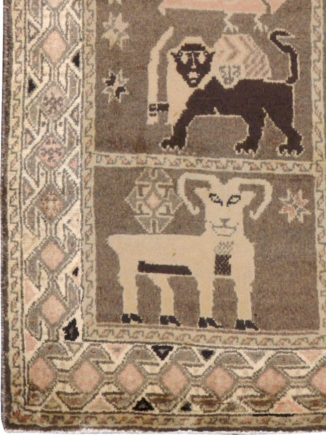 Vintage Gabbeh Pictorial Rug, No.11947 - Galerie Shabab