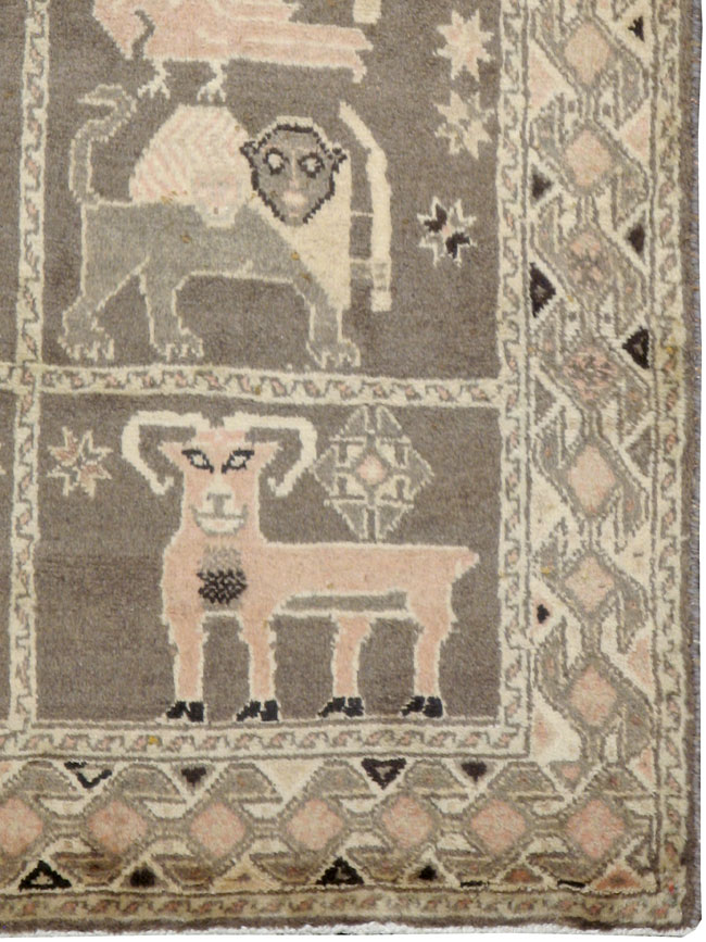 Vintage Gabbeh Pictorial Rug, No.11947 - Galerie Shabab