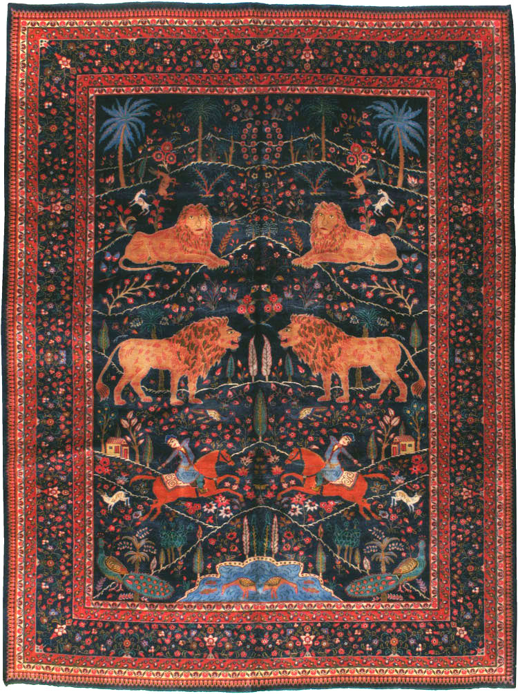 Antique Mashad Pictorial Carpet, No.11990 - Galerie Shabab