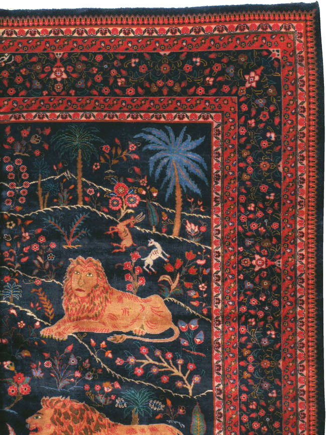 Antique Mashad Pictorial Carpet, No.11990 - Galerie Shabab