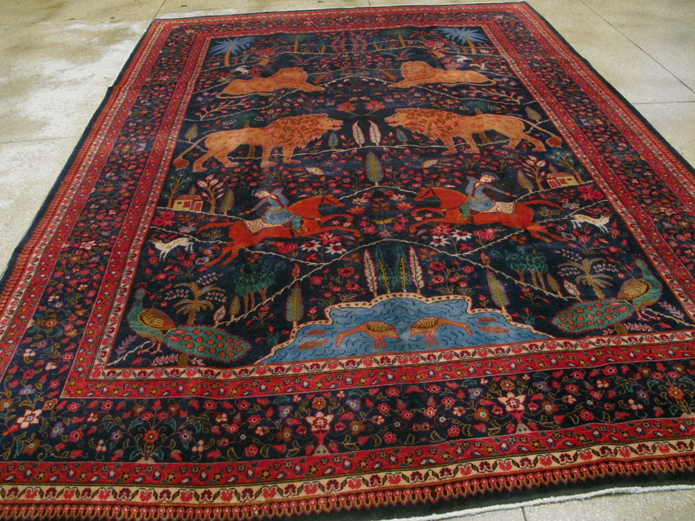 Antique Mashad Pictorial Carpet, No.11990 - Galerie Shabab