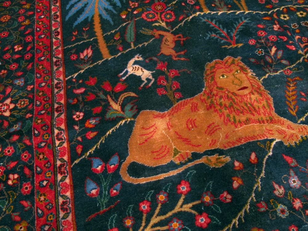 Antique Mashad Pictorial Carpet, No.11990 - Galerie Shabab