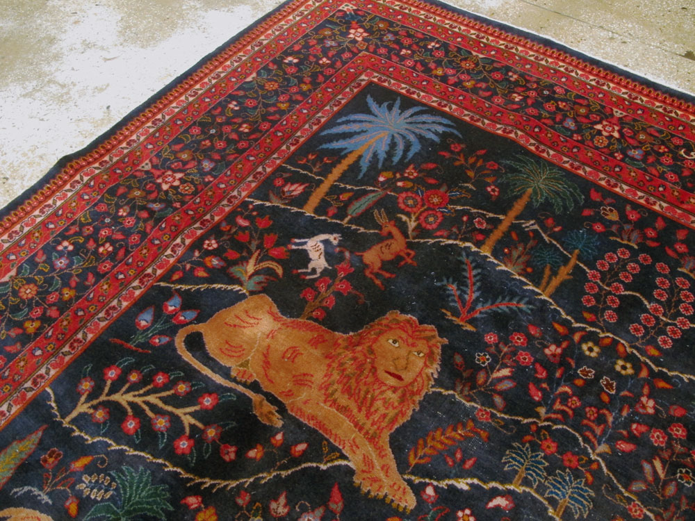 Antique Mashad Pictorial Carpet, No.11990 - Galerie Shabab