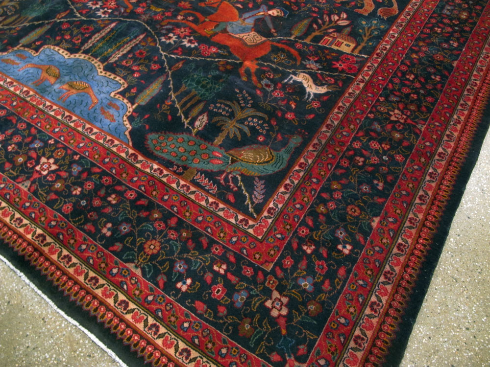 Antique Mashad Pictorial Carpet, No.11990 - Galerie Shabab