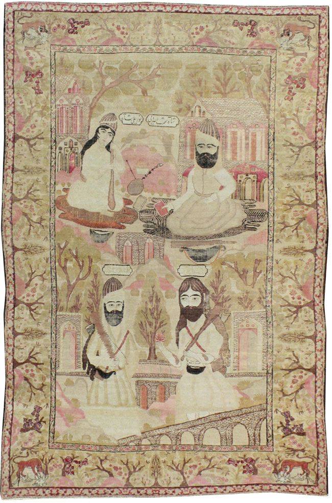 Antique Kerman Pictorial Rug, No.12156 - Galerie Shabab
