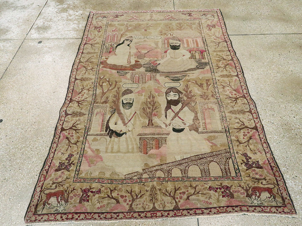 Antique Kerman Pictorial Rug, No.12156 - Galerie Shabab