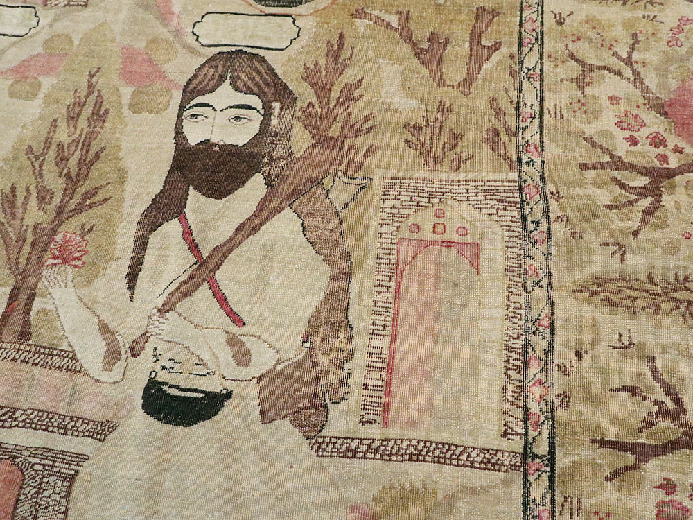 Antique Kerman Pictorial Rug, No.12156 - Galerie Shabab